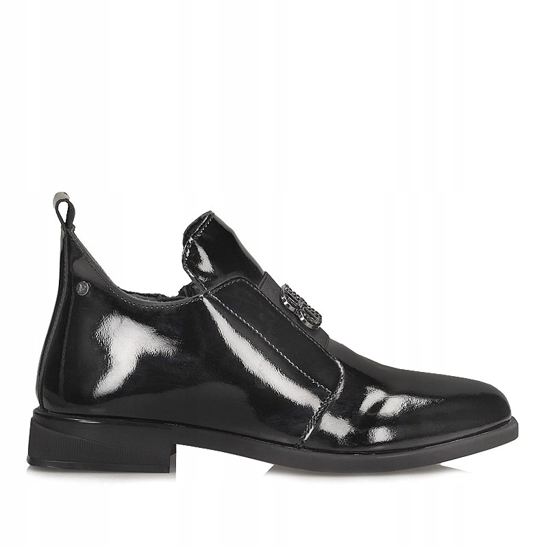 Kožené elegantní lakované Kotníkové Boty Filippo DBT4763/25 Bk černé