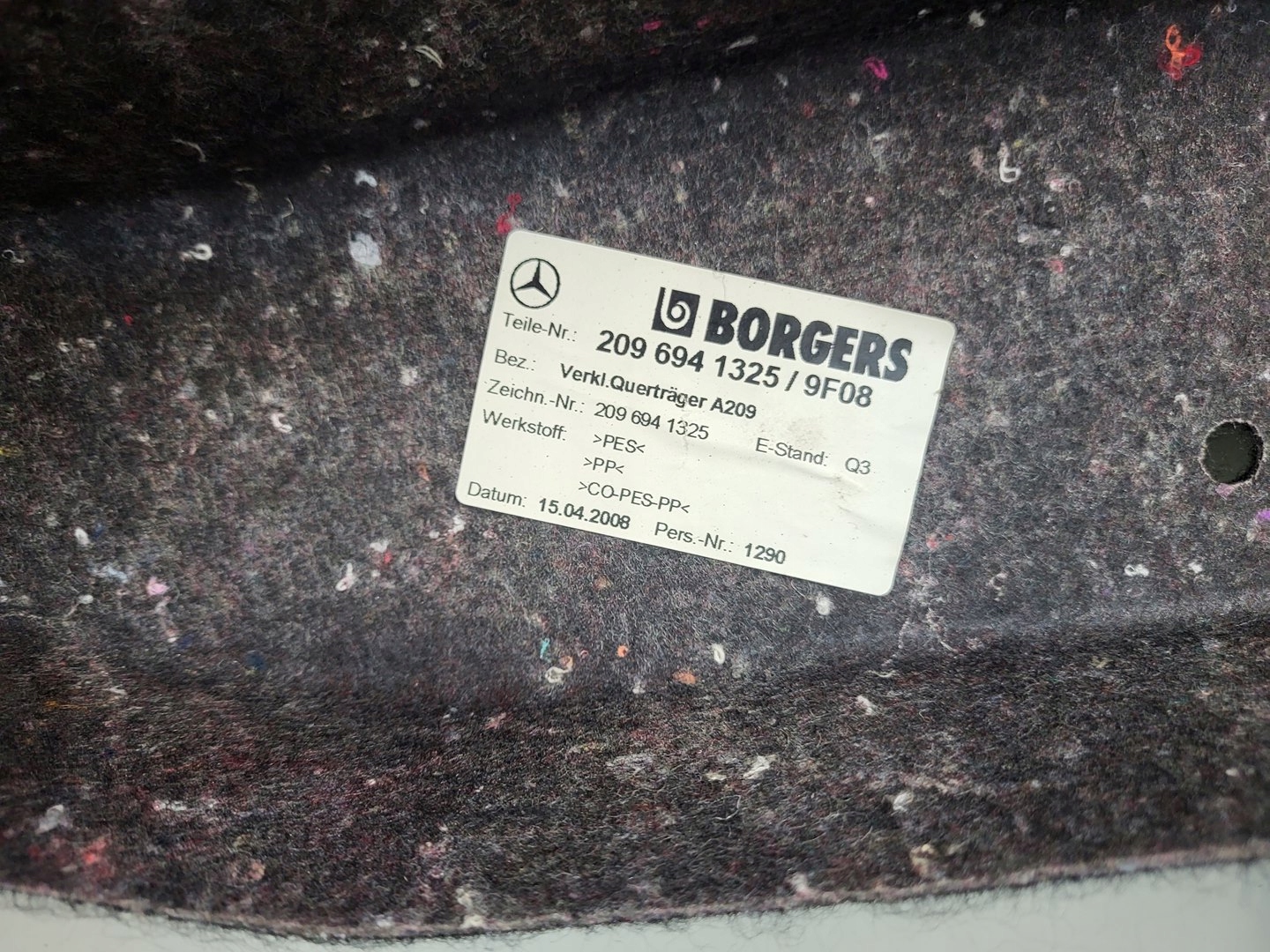 MERCEDES CLK A209 CABRIO floor carpet side upholstery sump boot