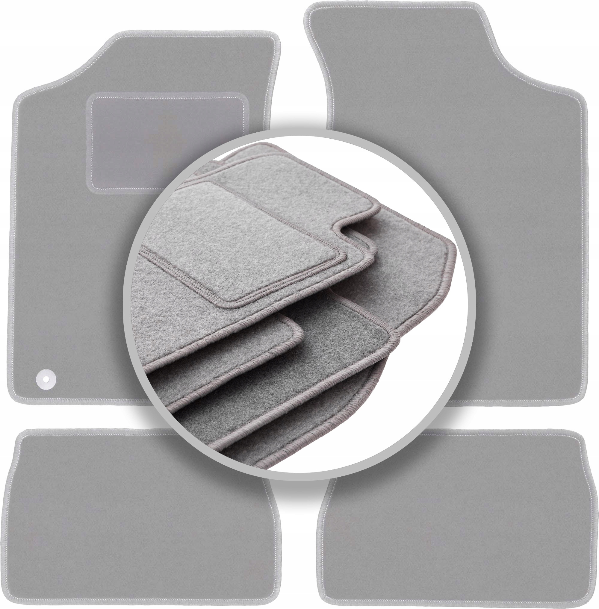 Velurové koberce Oslo šedé pro: Peugeot 106 hatchback 1991-2003