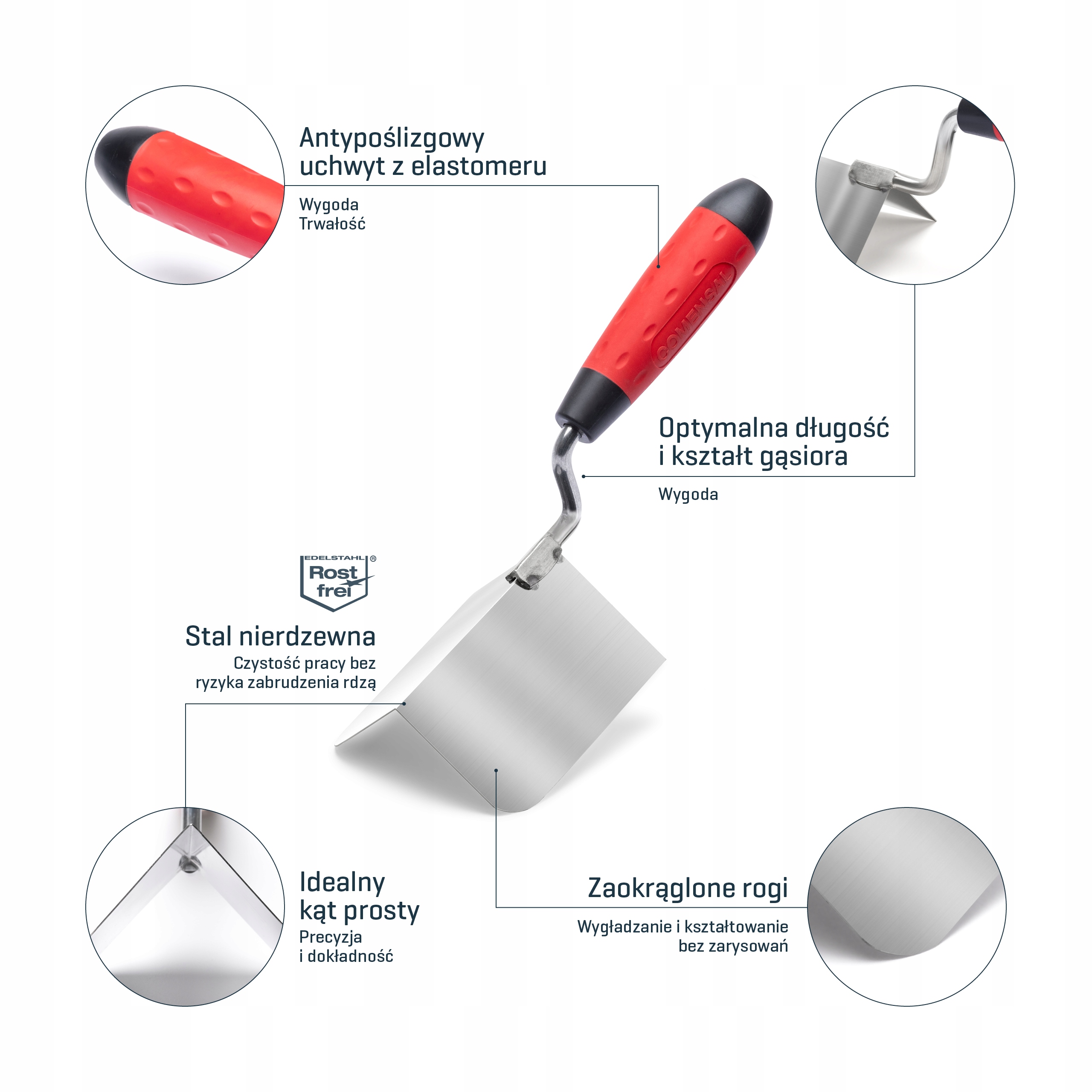 COMENSAL Kielnia KĄTOWA zewnętrzna 60x100 mm Typ kielnia