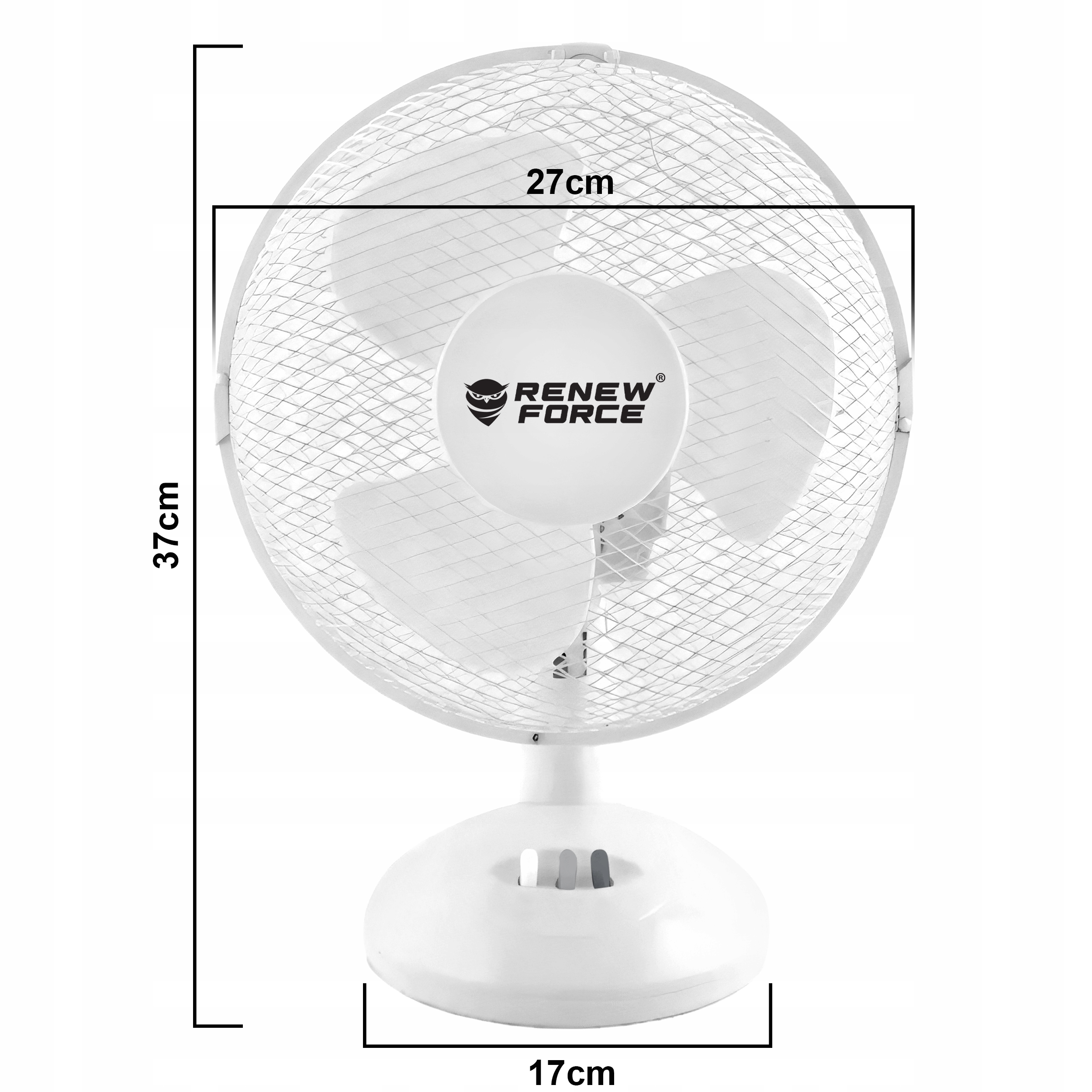 WENTYLATOR WIATRAK STOŁOWY STOJĄCY BIURKOWY OSCYLACJA MOCNY SKUTECZNY Model FT-23A W