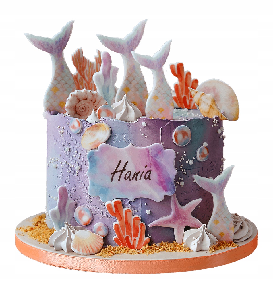 Zestaw Dekoracje na Tort Syrenki 19 El. 2D