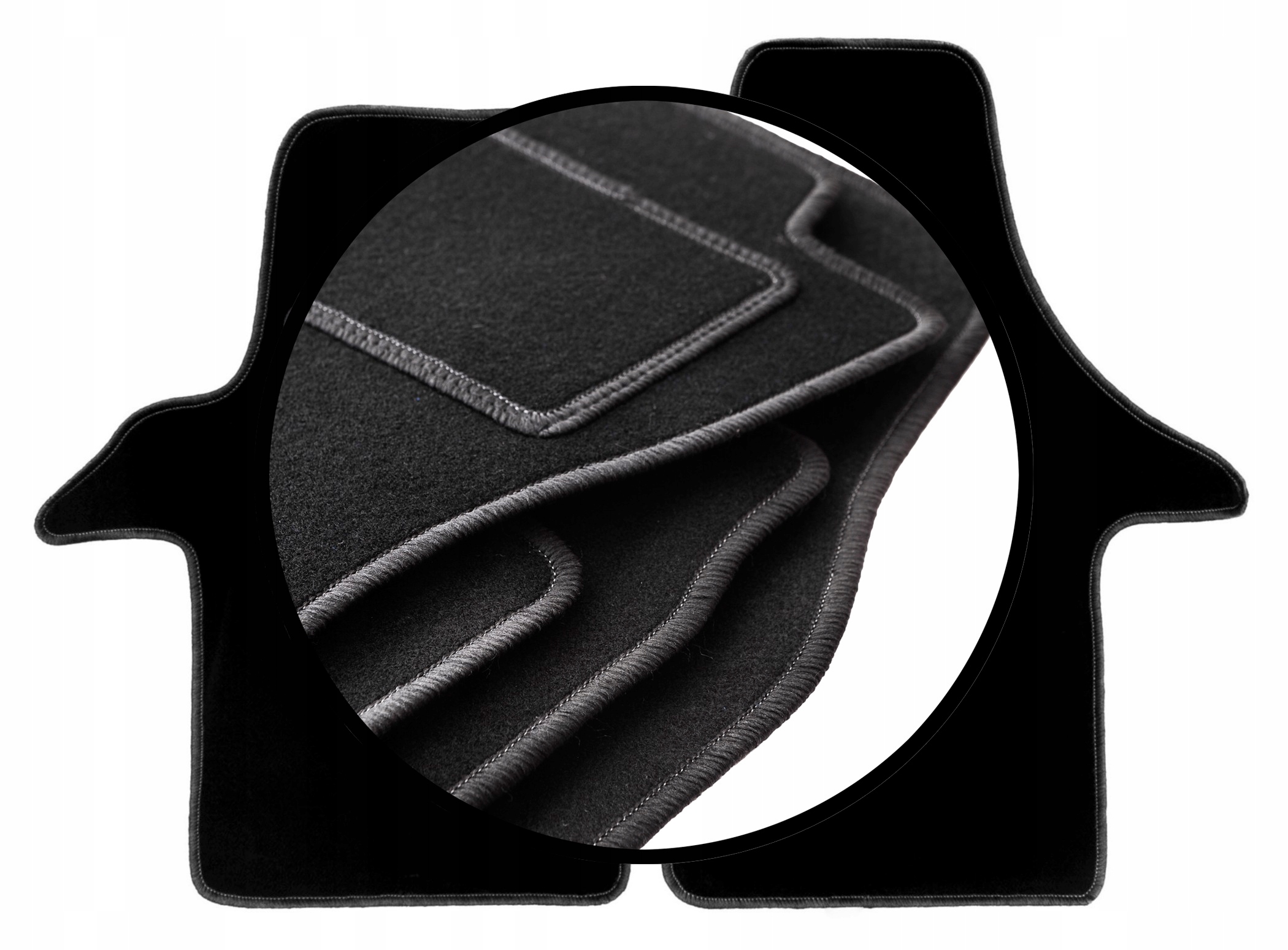 Velurové koberce komplet pro: Volkswagen Transporter T5 dodávkový (2003-201)
