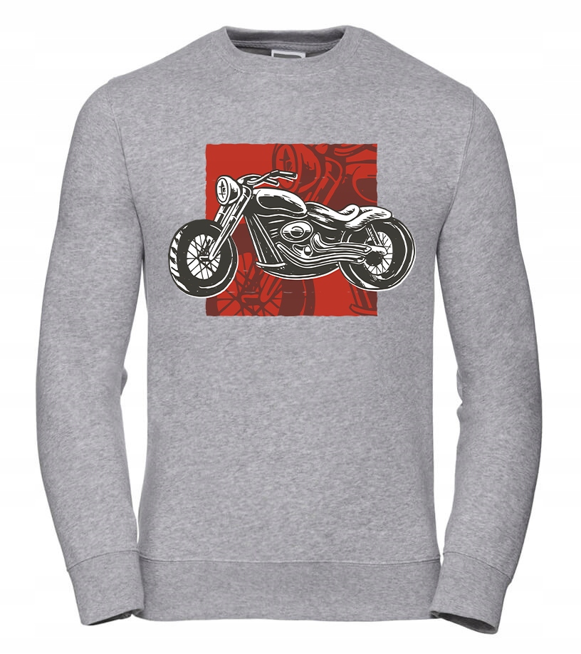Pánská Mikina Motocykl na červeném pozadí L Šedá Pro něj Chlapa Manžela Chlapec