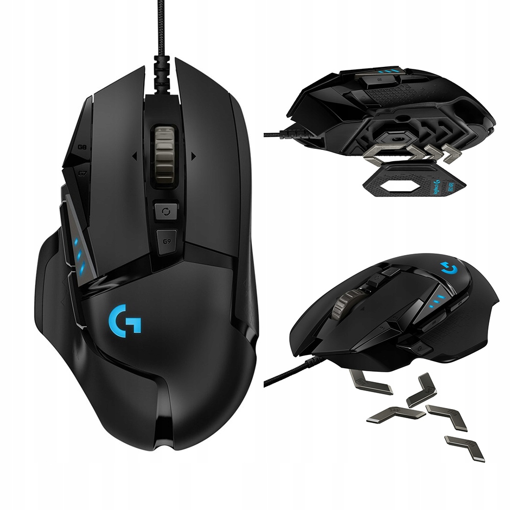 Mysz Logitech G502 Gaming Hero 25600 Dpi Czarny Rgb Ciężarki Gamingowa
