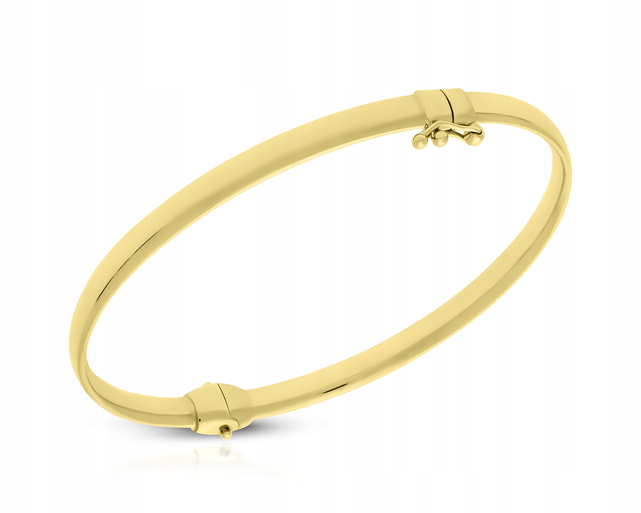 Zlatý náramek tuhý dámský hladký široký pr. 585