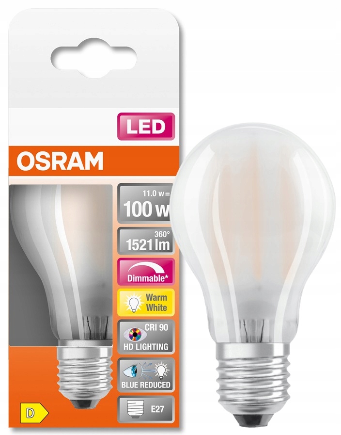

Osram żarówka Led 11W 100W 2700K DIM mat