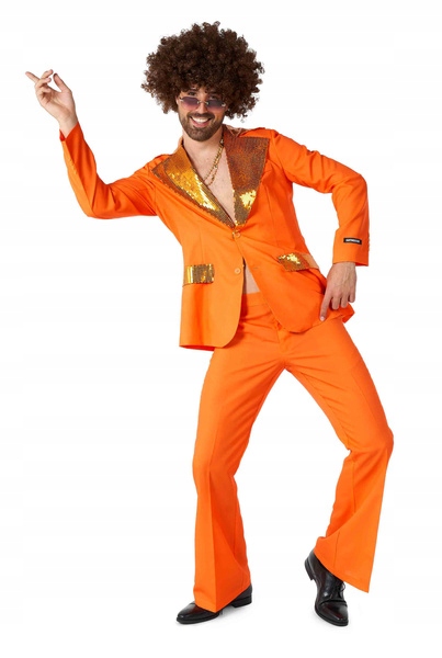 Kostým Pánský Disco Oranžový Flitry Suitmeister Karneval S