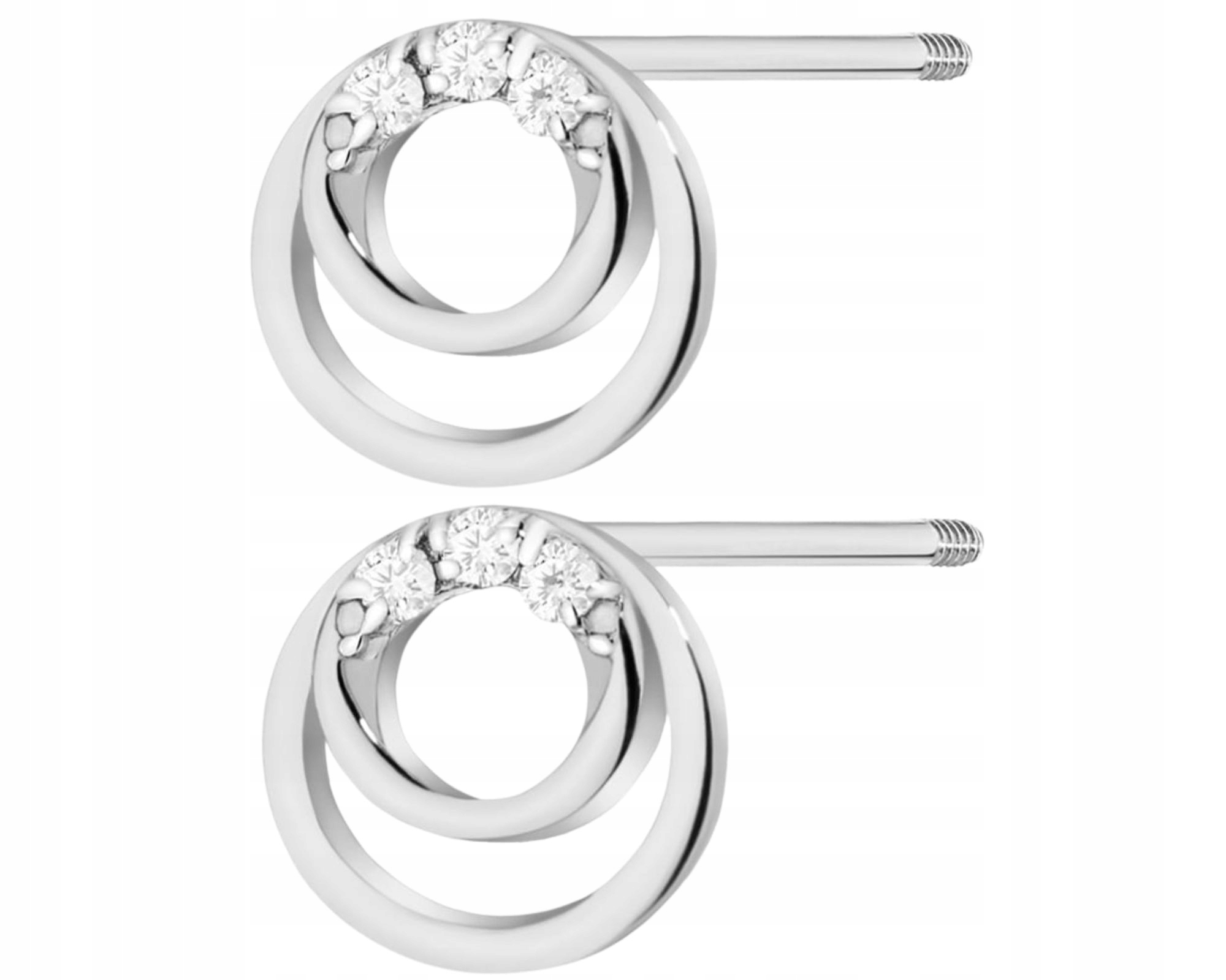 Bílé Zlato Náušnice S Briliantem Na Šroubovací Tyči Zlato 585