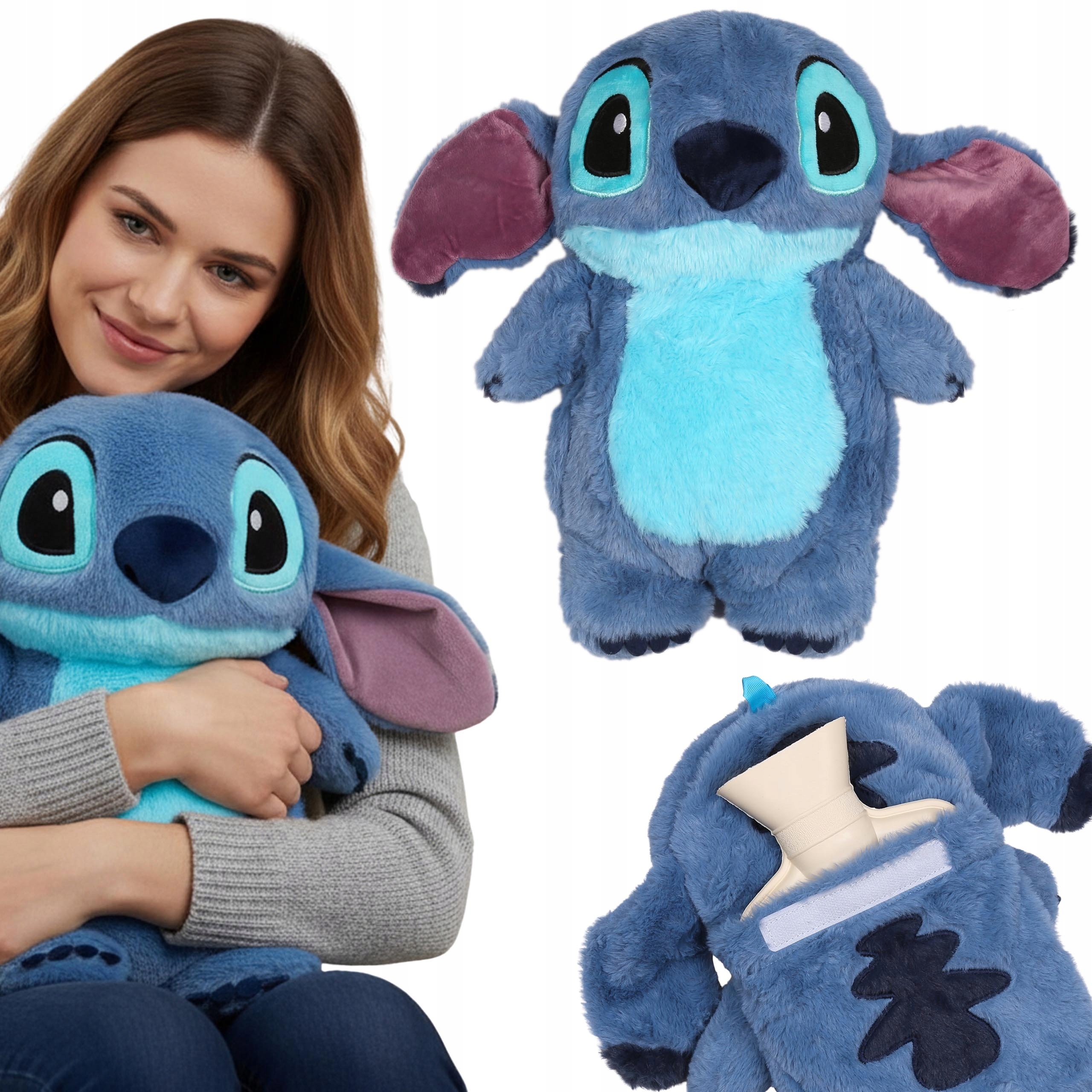Stitch Pluszowy termofor z Miękką poszewką Maskotka, Duży! ogrzewacz 750ml