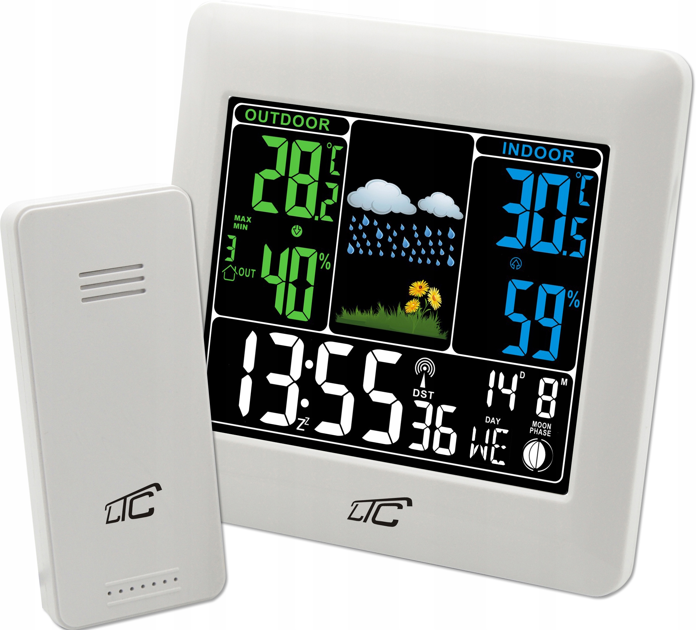 DOKŁADNA STACJA POGODOWA BEZPRZEWODOWY TERMOMETR AUTOMATYCZNA DATA GODZINA