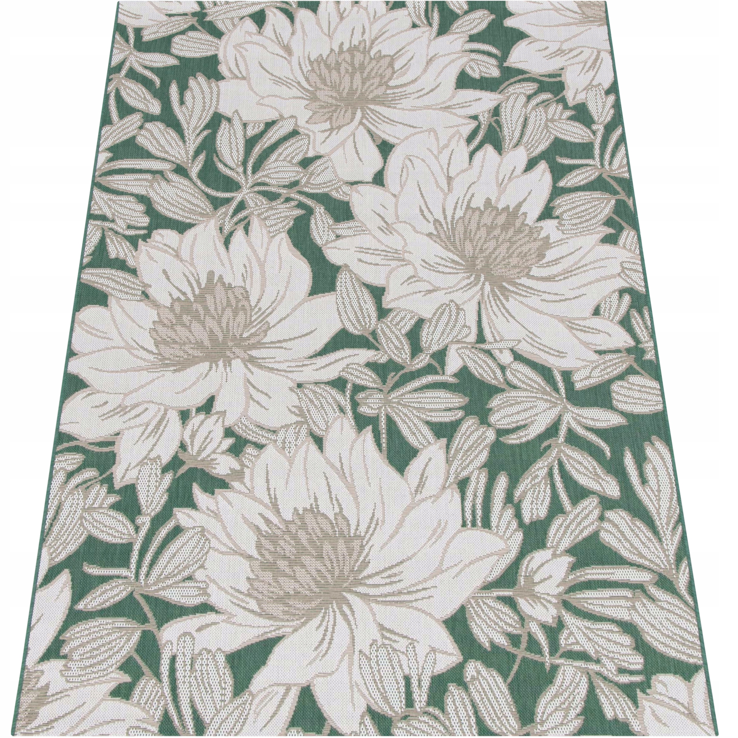 DYWAN ZEWNĘTRZNY TARASOWY SZNURKOWY TARAS BALKON BOHO KWIATY LIŚCIE 120x170