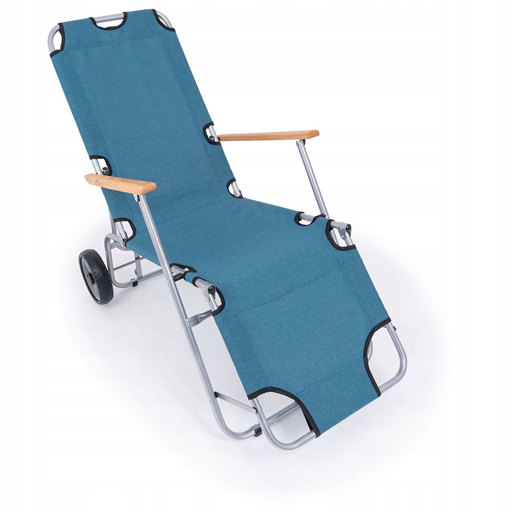 Leżak Na Kółkach Ogrodowy Plażowy Fotel Składany Tarasowy