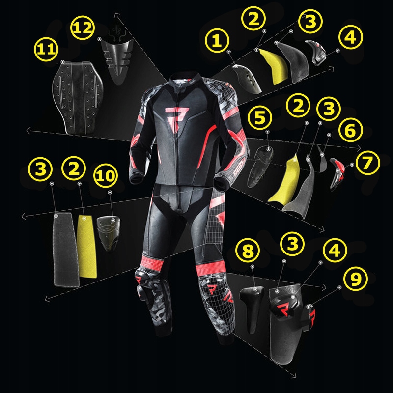 REBELHORN KURTKA MOTOCYKOWA SKÓRA REBEL BLK/RED 48 Rodzaj Męskie