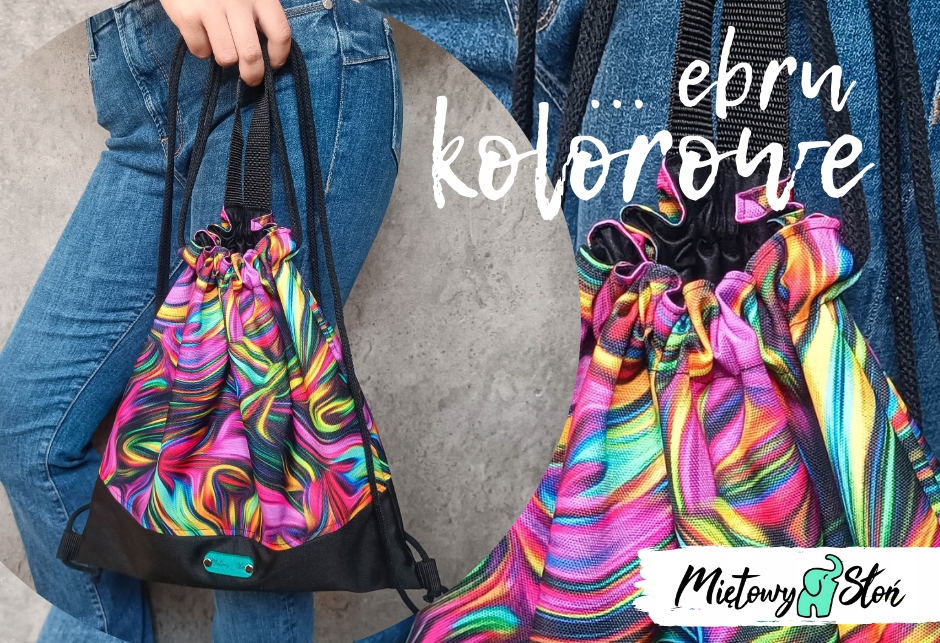 Zavinovačka pouzdro na knihu, workoplecak, obal a penál ebru barevné