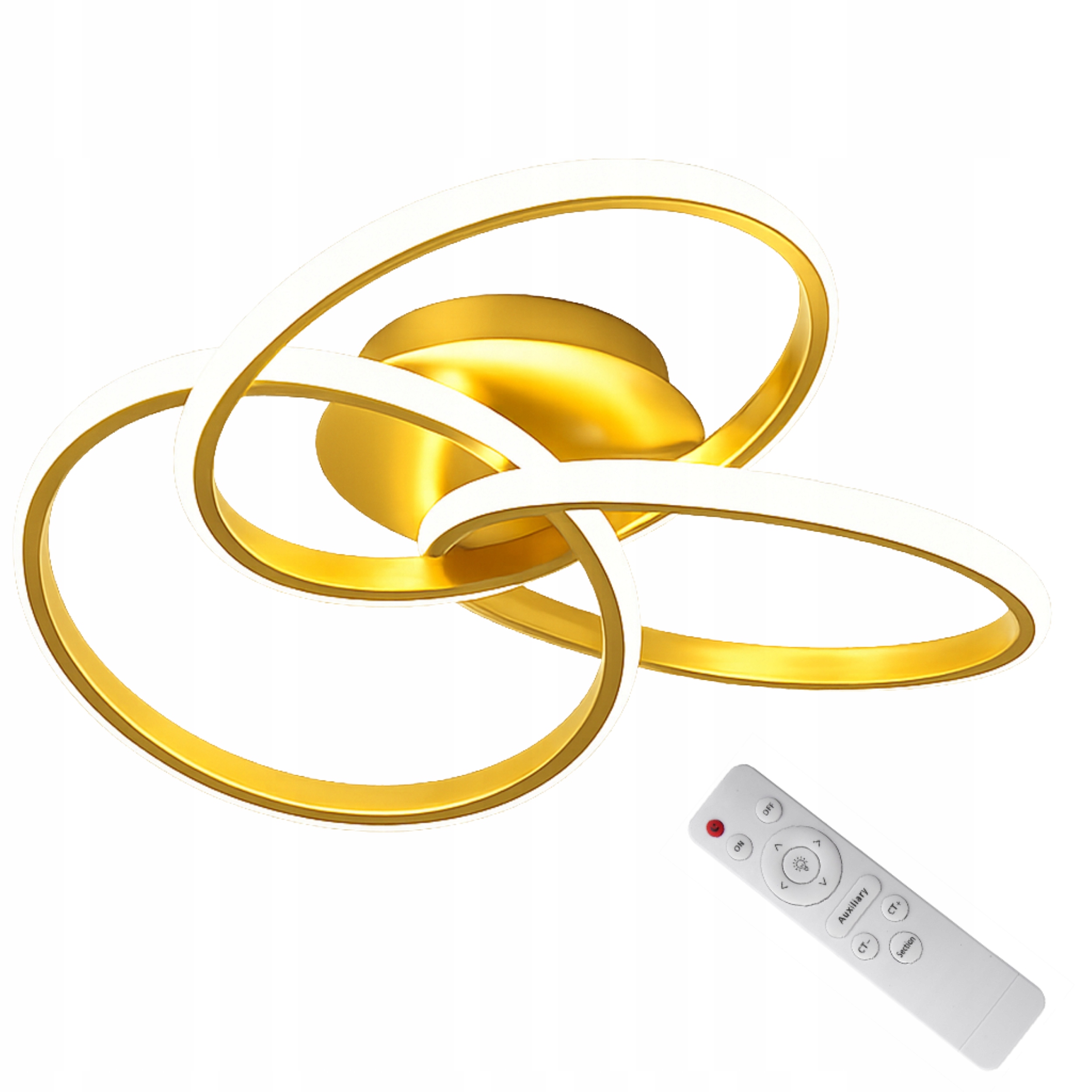 stropní svítidlo Led Zlatá Stropní Svítidlo Lustr Gold Loft S Dálkovým Ovládáním Kola