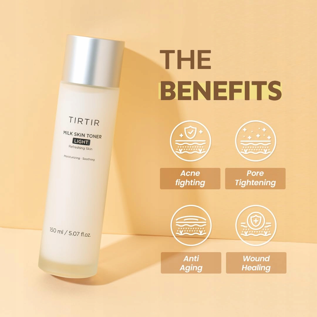 TIRTIR MILK SKIN TONER LIGHT 150 ml - Nawilżająco-odżywczy tonik do twarzy — 7
