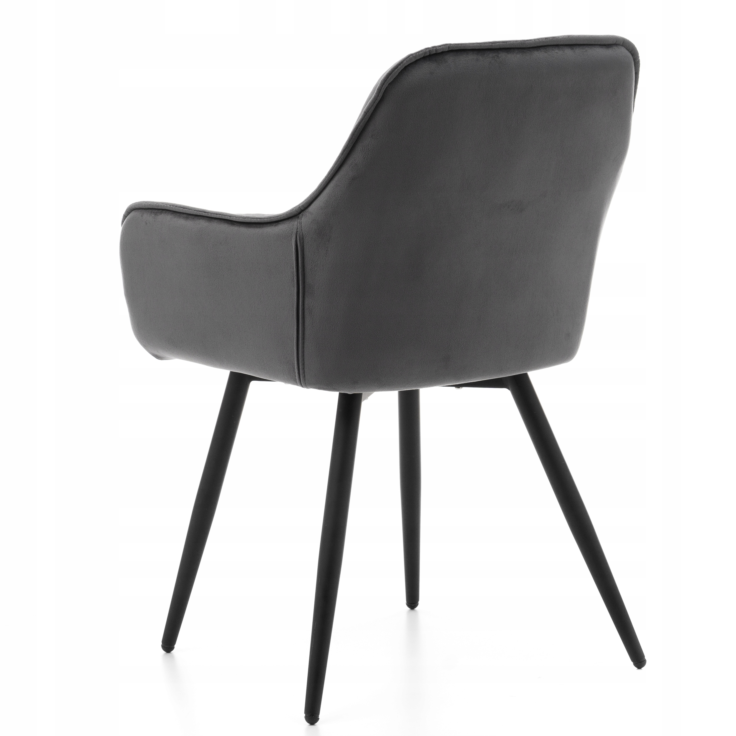 KRZESŁO TAPICEROWANE PIKOWANE DO SALONU JADALNI WELUROWE SZARE SIENA Wysokość siedziska 52 cm