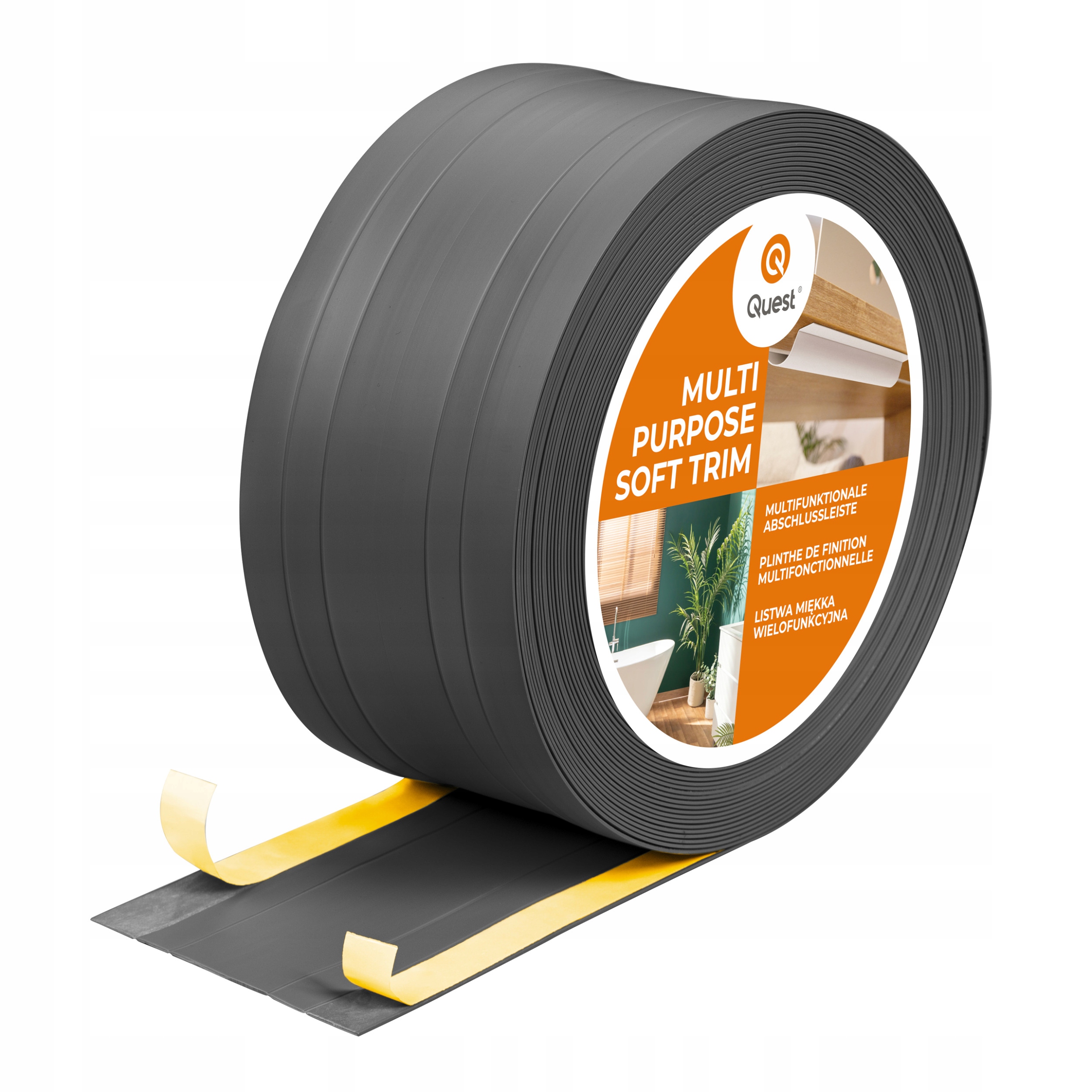 Pvc dokončovací lišta 2v1 samolepicí, antracit 110 mm, 10 m, W4
