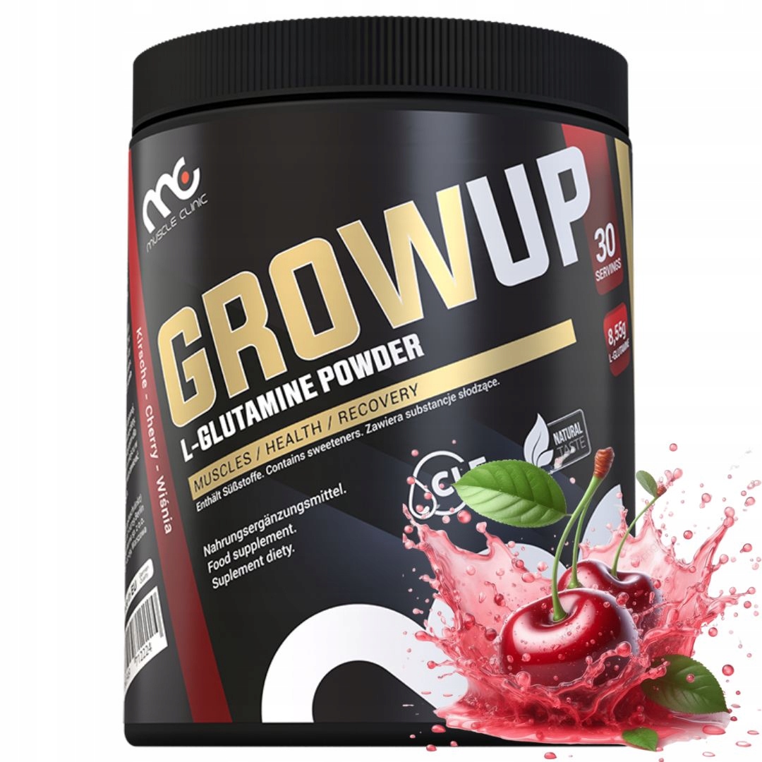 Muscle Clinic GrowUP 300g višeň l-glutamin regenerace kvásků