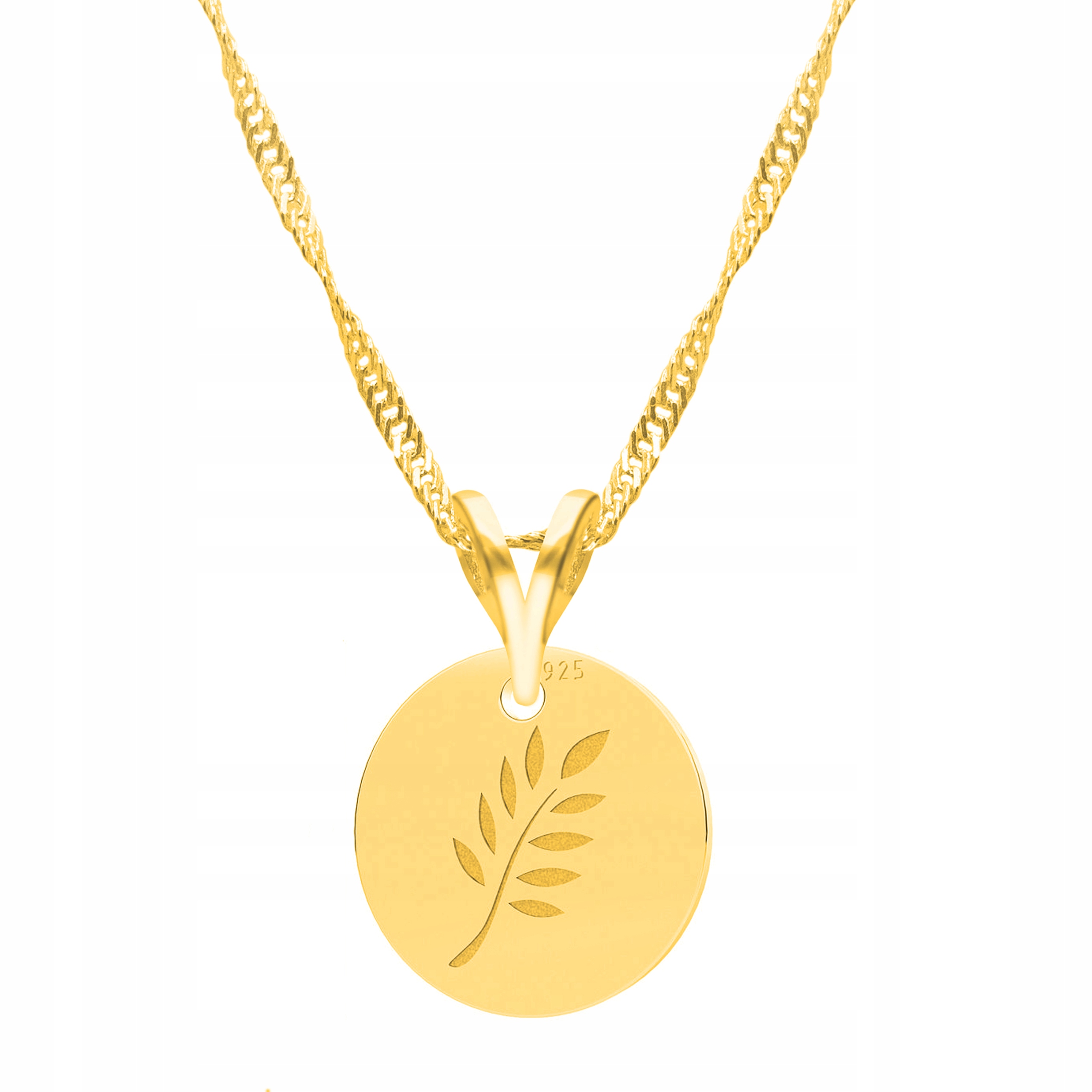 Řetízek zlatý náhrdelník 925 Větvička Plechovka