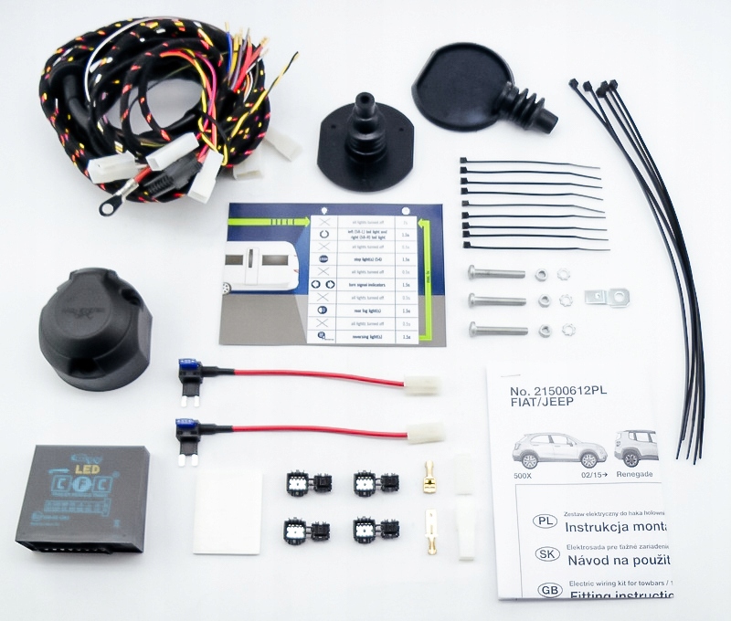 Wiązka dedykowana haka 13-pin do Jeep Renegade BU / B1 SUV od 10.2014 Stan opakowania oryginalne