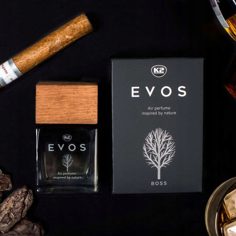 K2 EVOS BOSS ZESTAW PERFUMY 50ml + ZAWIESZKA ZAPACHOWA DO SAMOCHODU PREZENT Waga produktu z opakowaniem jednostkowym 0.1 kg
