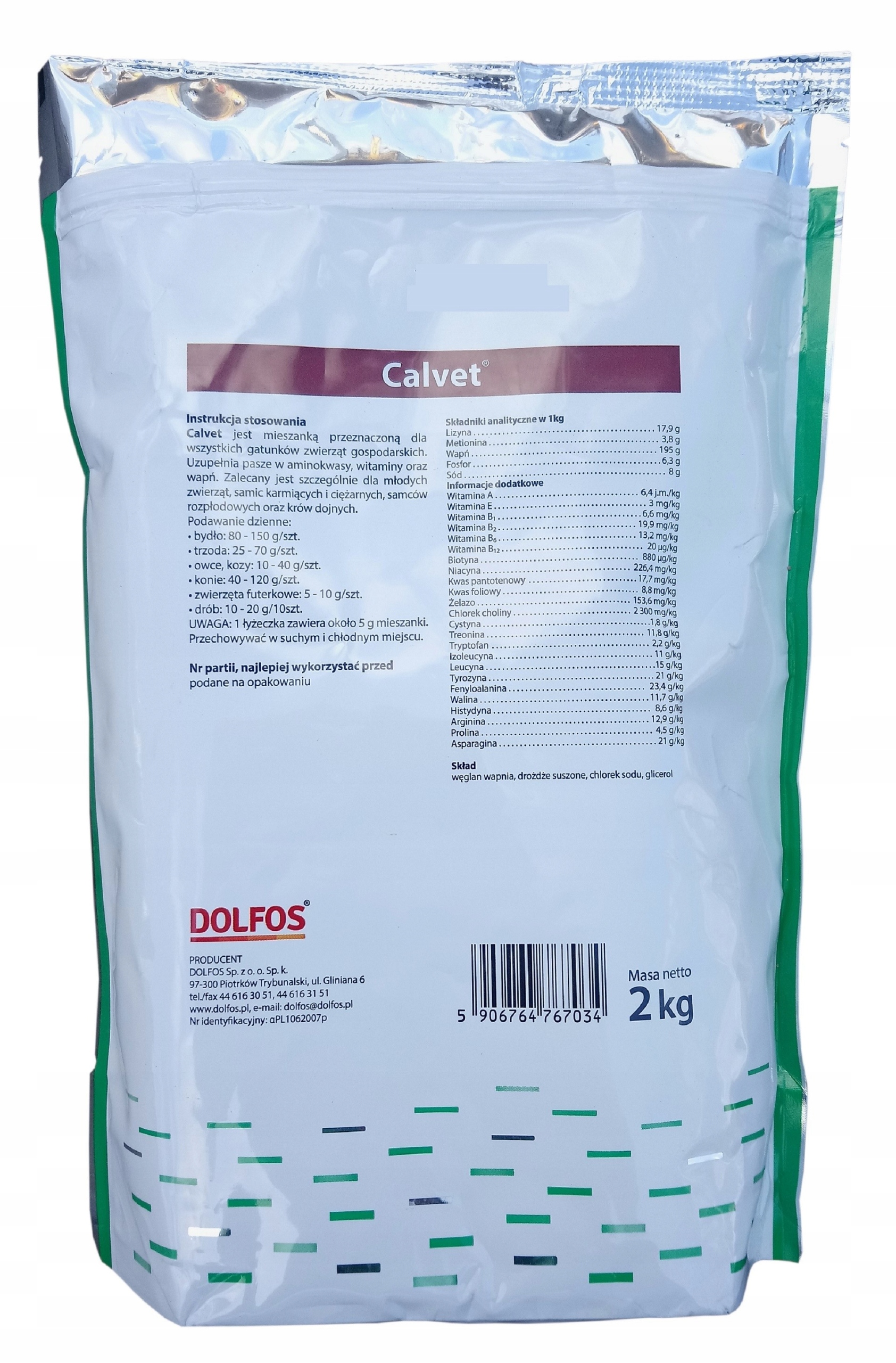 CALVET WITAMINY, AMINOKWASY DLA KONI 2KG - 4PAK Kod producenta Calvet