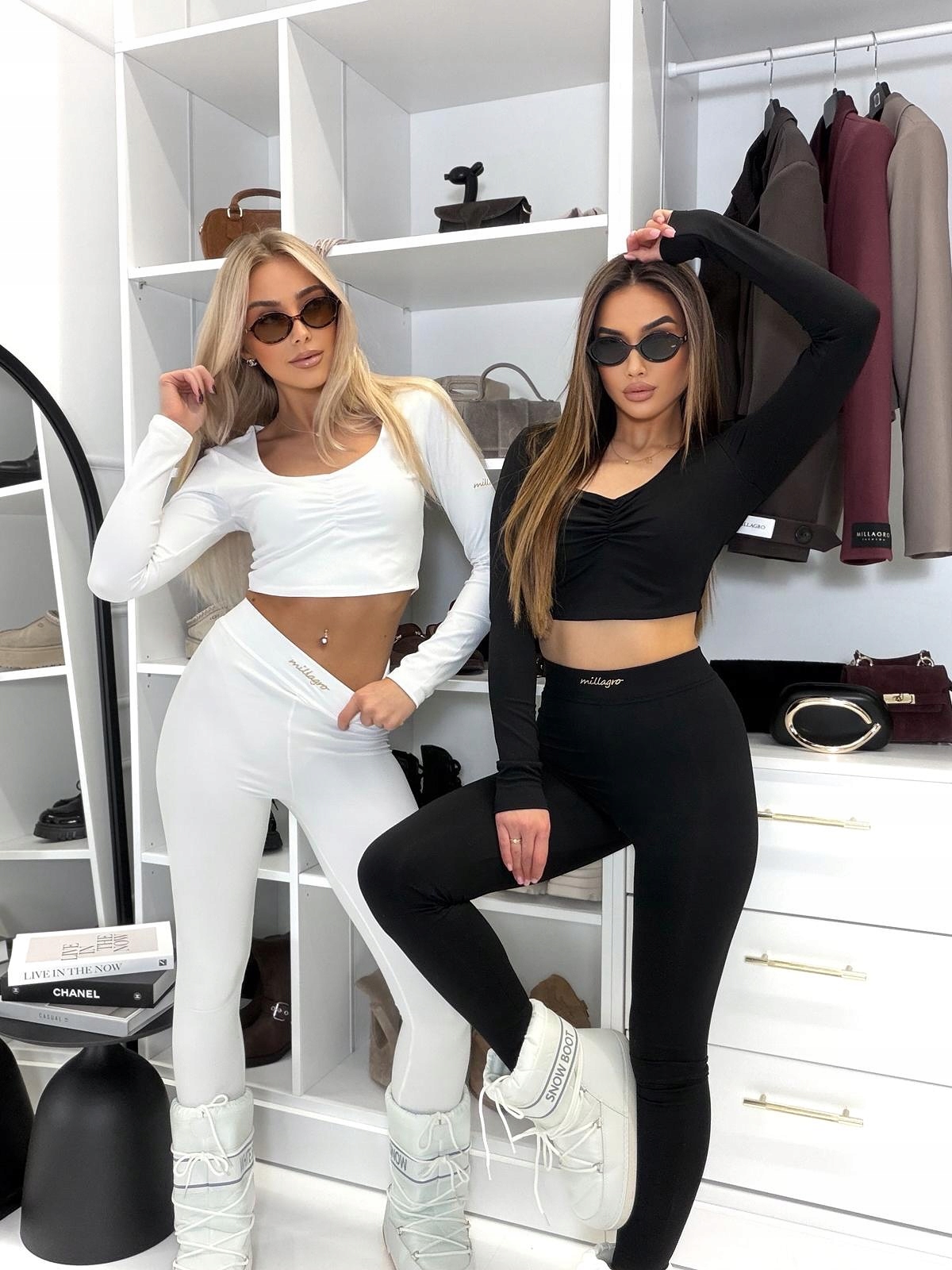 Komplet Top Legíny Fliso Černá Uni Millagro