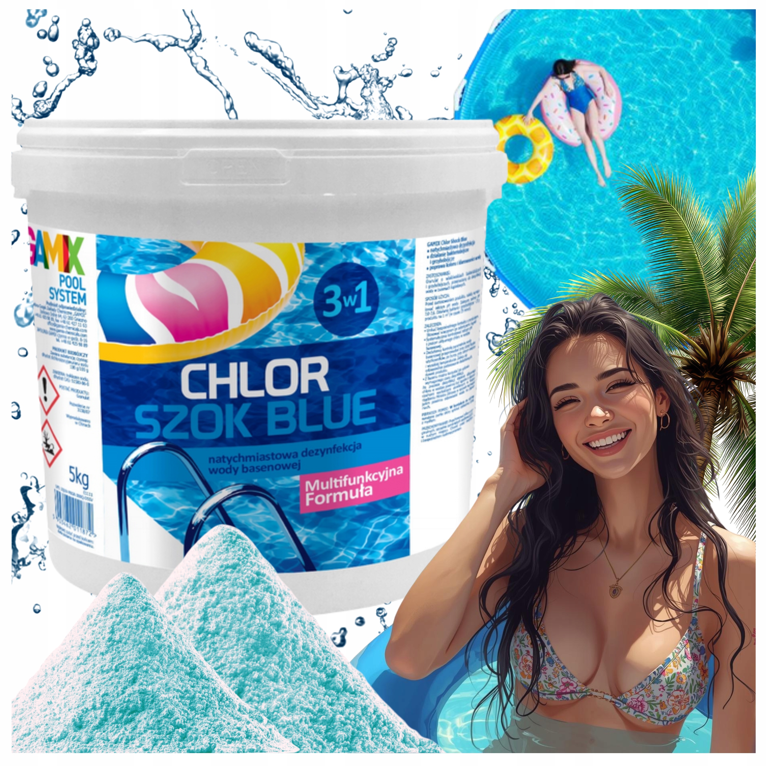 Chemia Basenowa Chlor Do Basenu Chemia Do Basenu Gamix Chlor Szok Blue 5KG