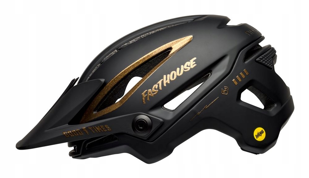 Mtb helma Bell Sixer Integrated Mips fasthouse matná lesklá černá zlatá