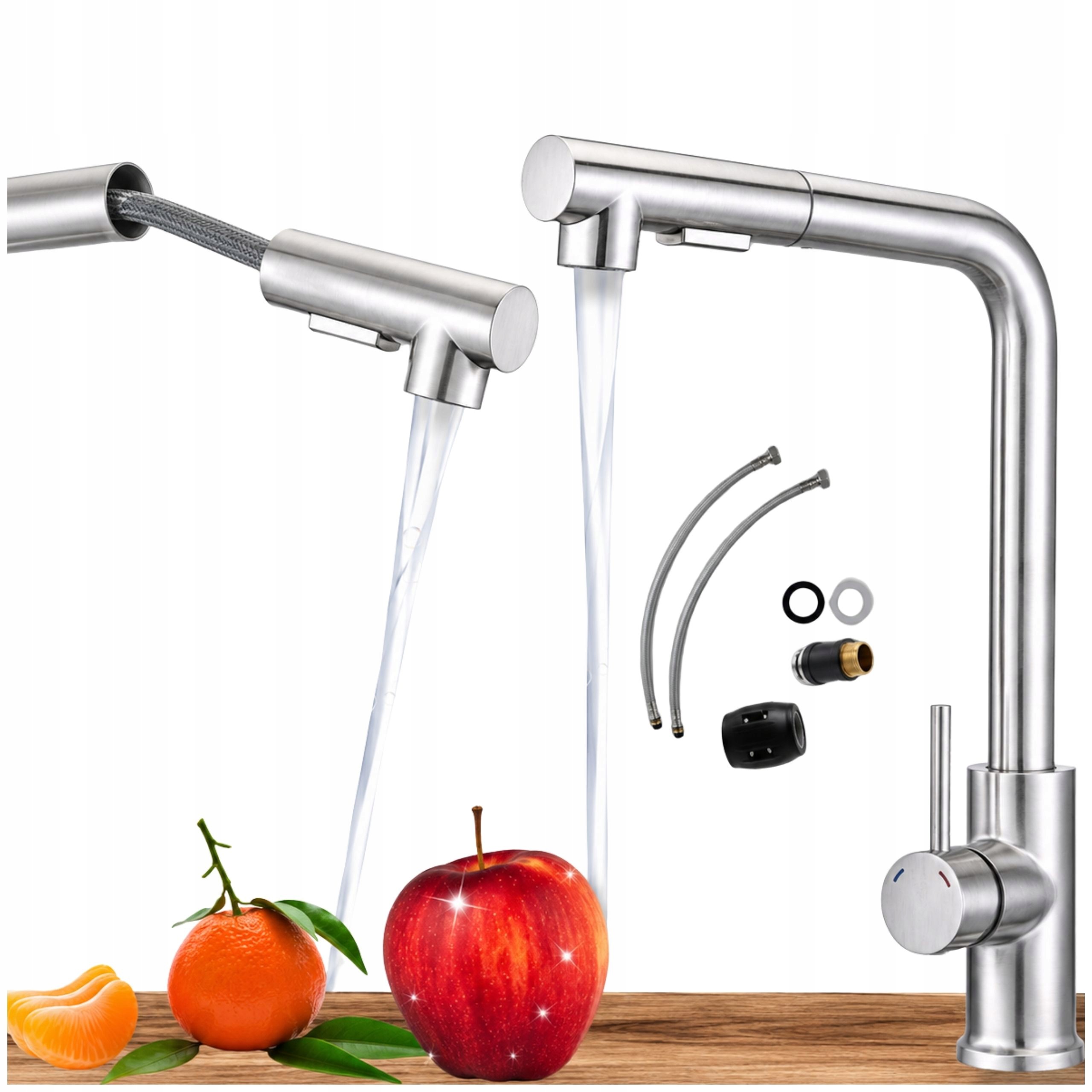 Kuchyňská Baterie Roy Inox s vytahovací sprškou Kuchyňský kohout Dvoufunkční