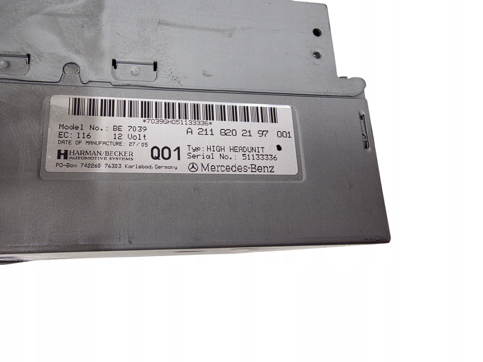 MERCEDES E-classe W211 navigation VIDEO HARMAN/BECKER d’origine. A2118202197