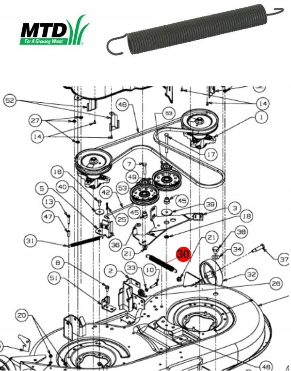 SPRĘŻYNA NAPINACZA CUB CADET CC 1016 717 1018 714 MTD PLATINUM RASENTRAC Typ regular (sprężyna)