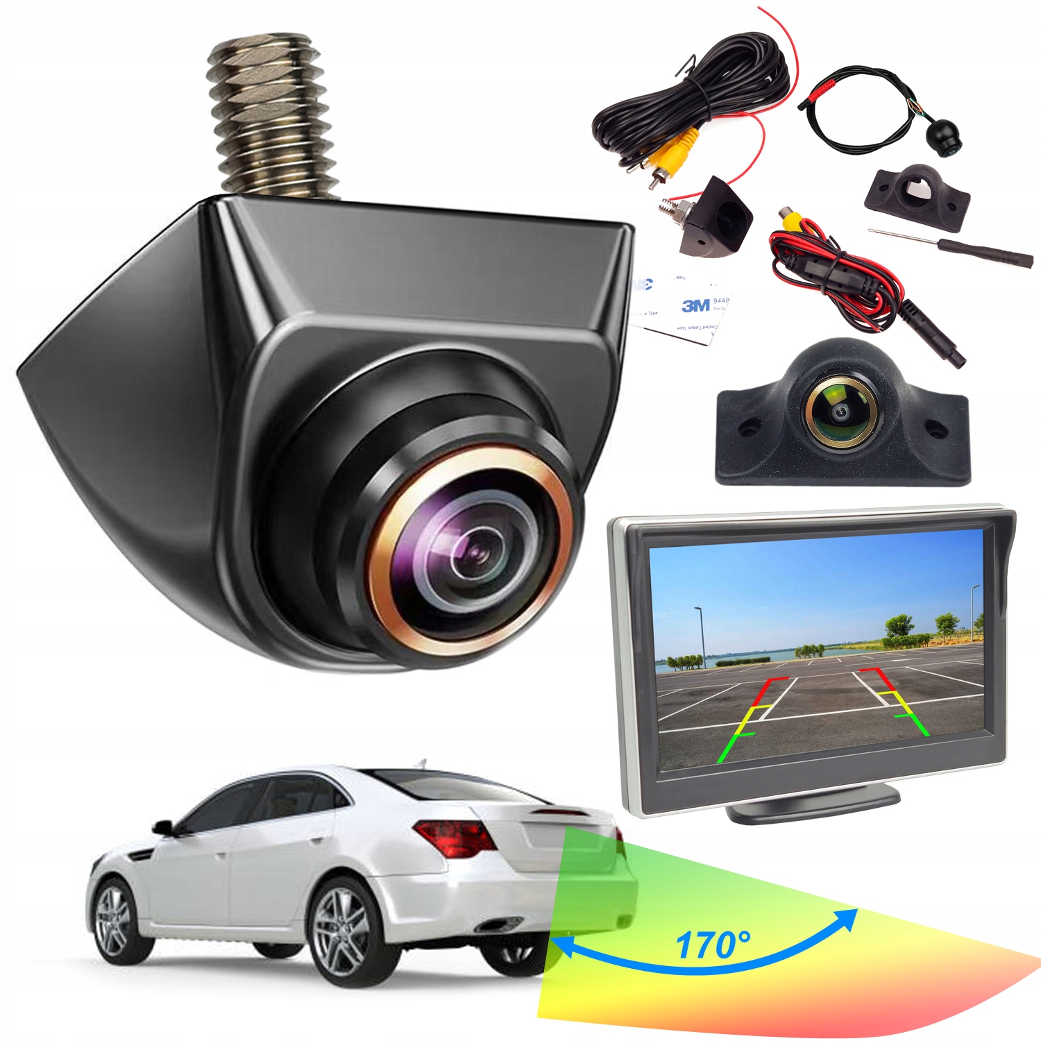 Sada Couvací Kamera 170° FishEye 1080p Ahd Monitor Obrazovka 5" Couvací linie