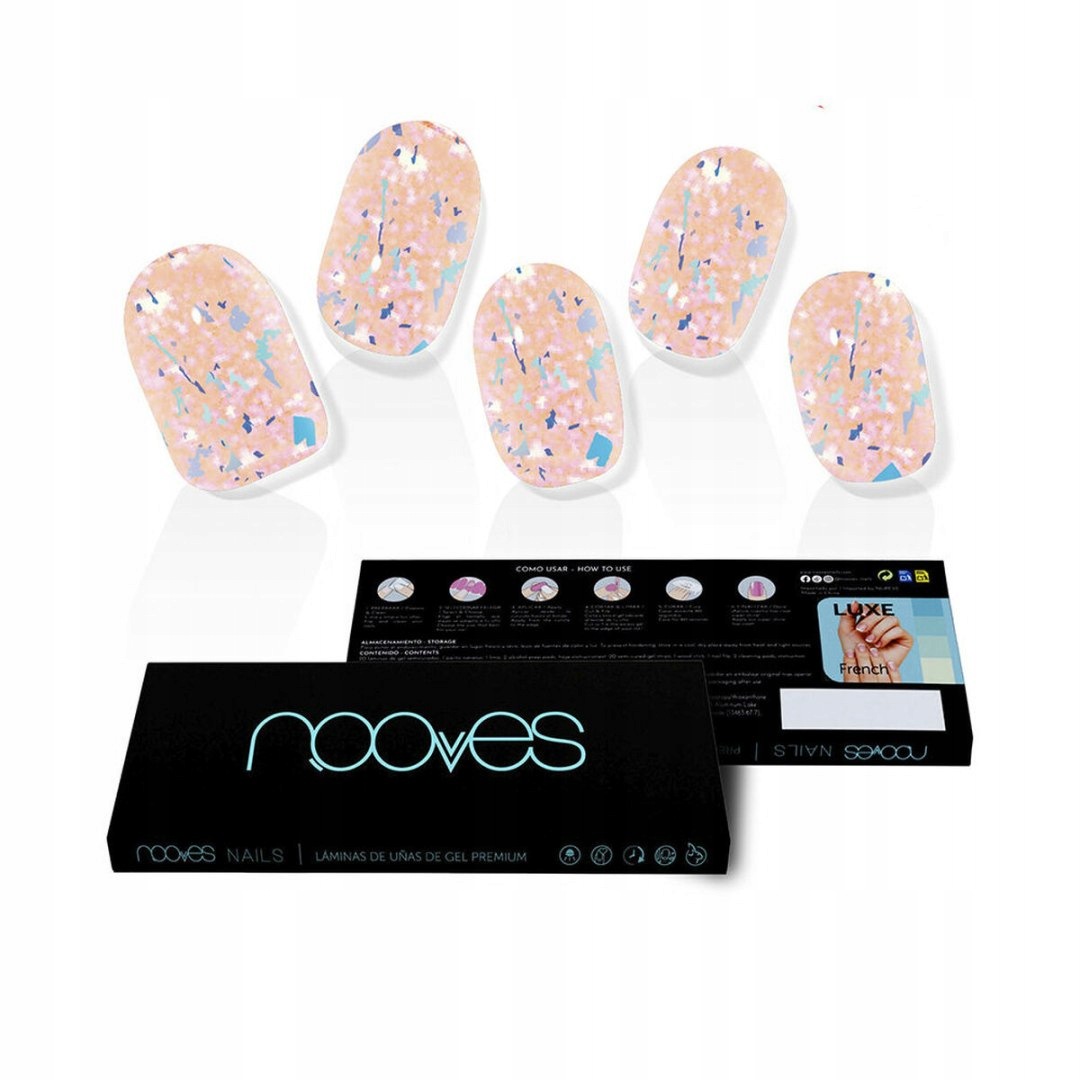Umělé nehty Nooves Peach Galettes metalické Gel samolepící 20 Ks