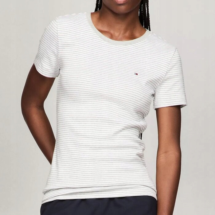 Tričko Tommy Hilfiger bavlněné šedé s proužky S (nové)