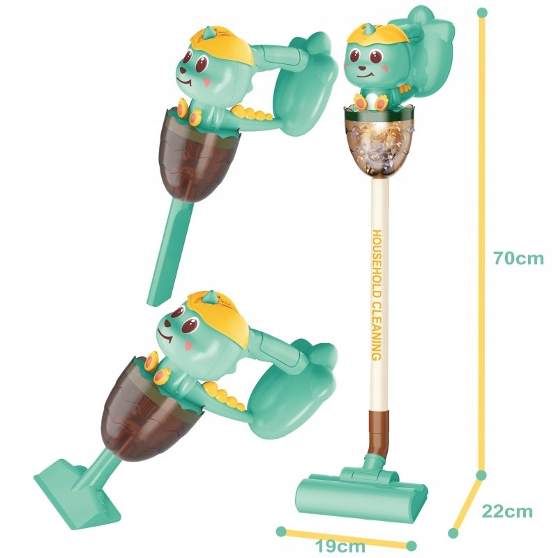 WOOPIE Interaktywny Odkurzacz Dino 3w1 Funkcja Ssania Światło Dźwięk Płeć chłopcy dziewczynki