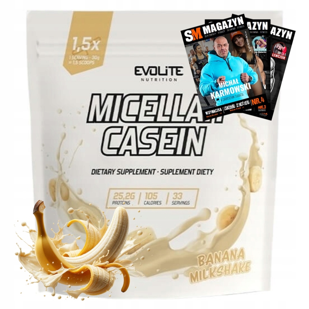 Evolite Micellar Casein 1000g Regenerace Kasein Bílkoviny Protein