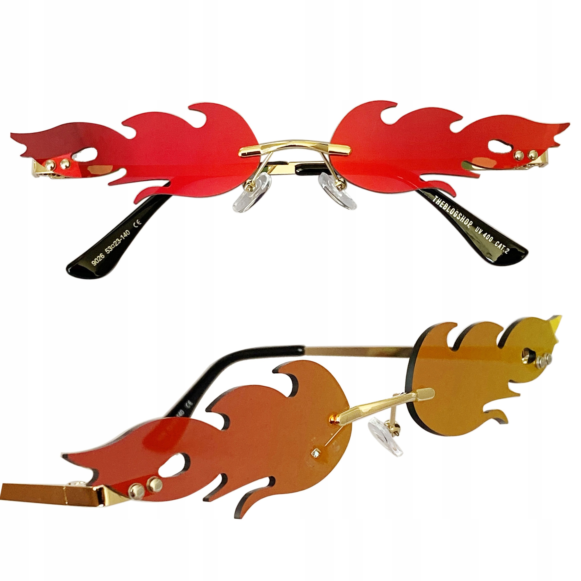 

Okulary Ogień Płomień Ognie Retro Vintage Rimless