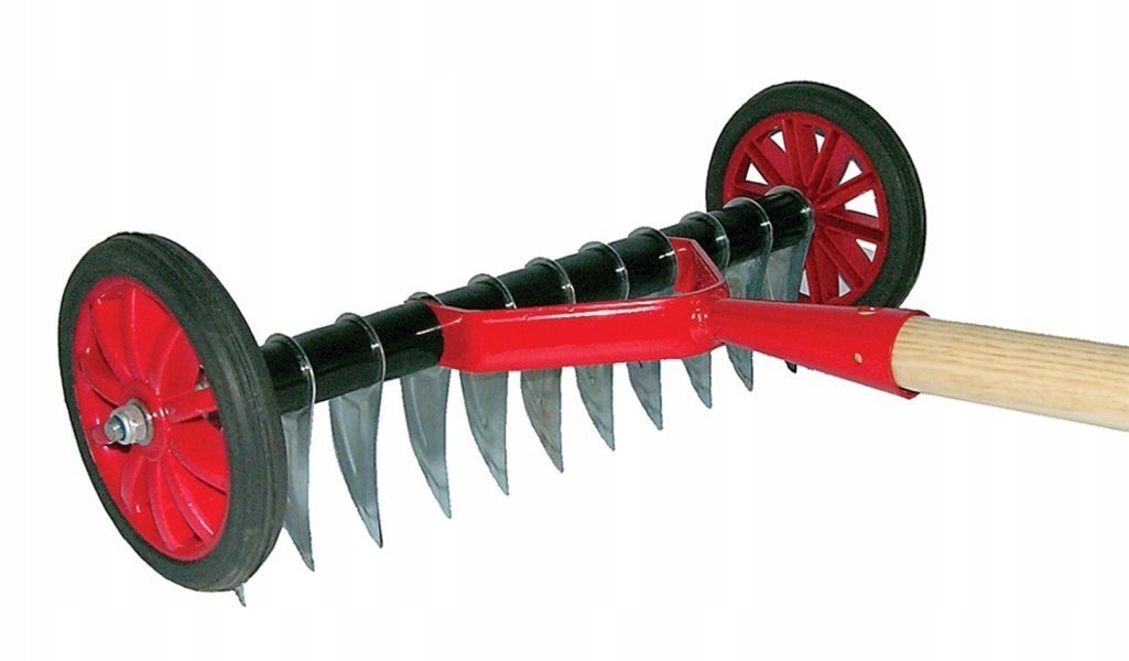 Jednostranný prevzdušňovač 42 cm na kolieskach s dreveným tŕňom 130 cm Kard