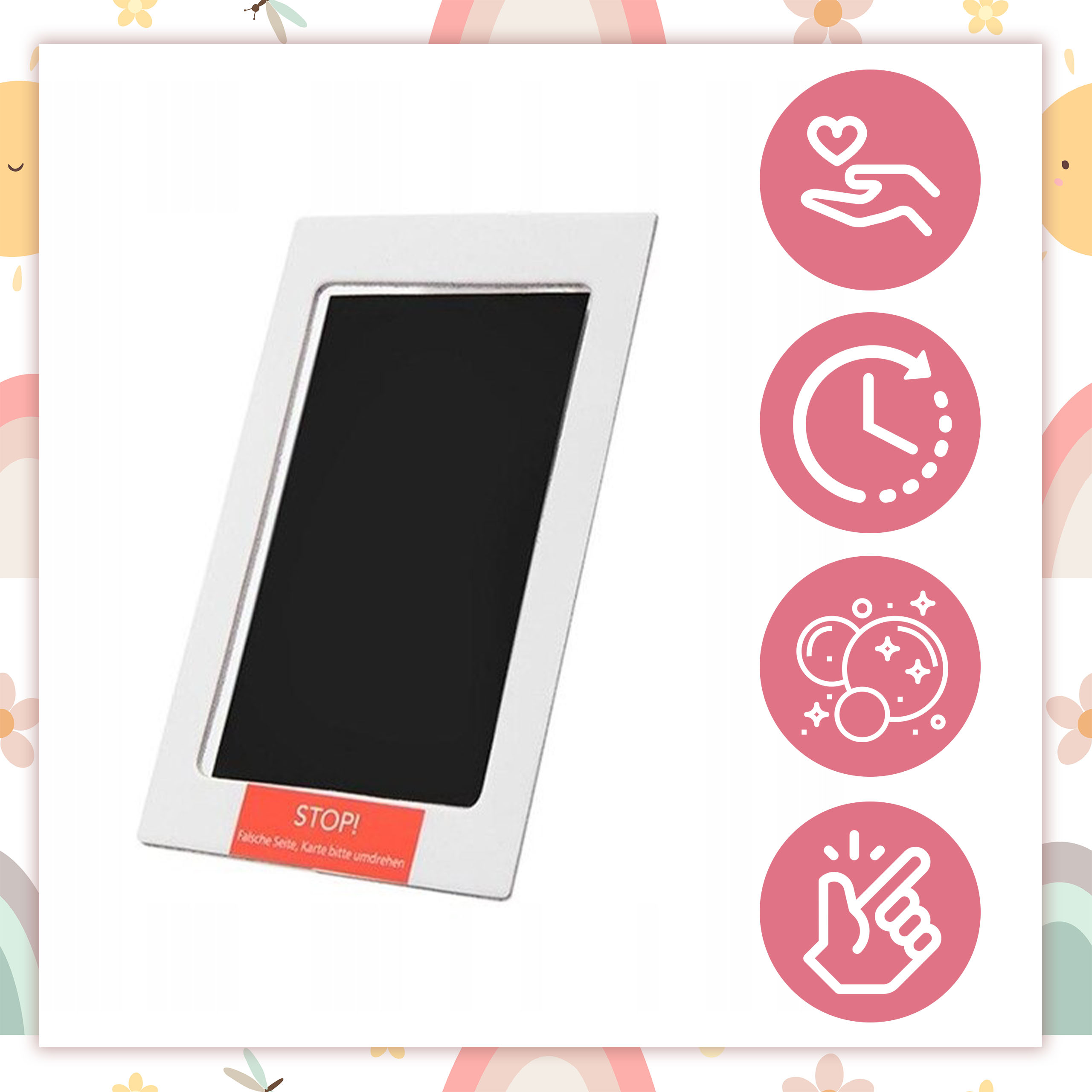 NIEBRUDZĄCY ODCISK RĄCZKI STÓPKI DZIECKA PAMIĄTKA BABYSHOWER PREZENT Kolor czarny