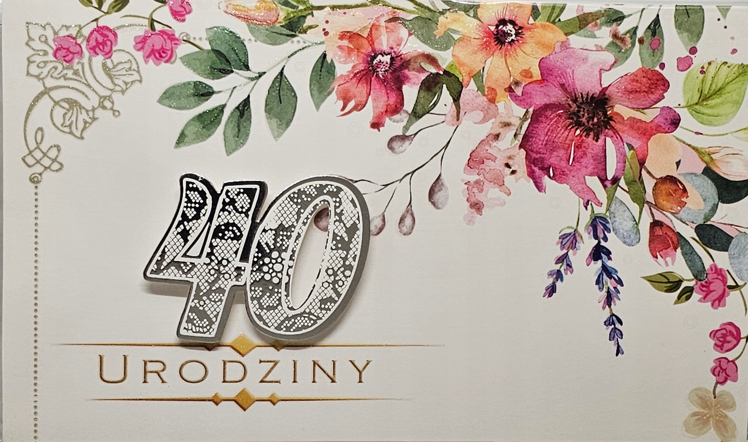 

kartka urodzinowa na 40 lat czterdziestkę czterdzi