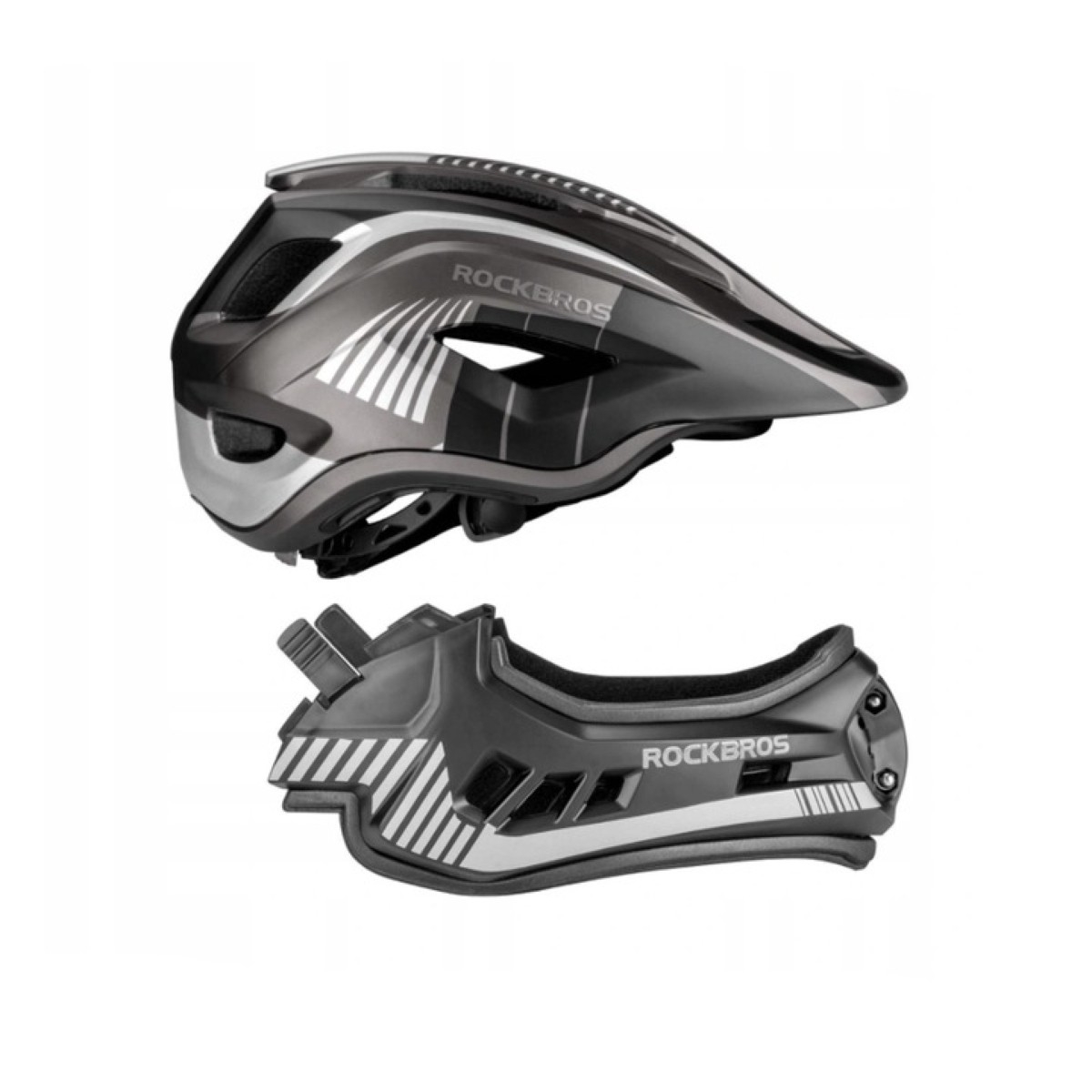Kask rowerowy dla chłopca motocyklowy dzieciecy odpinana osłona szczęki "M"