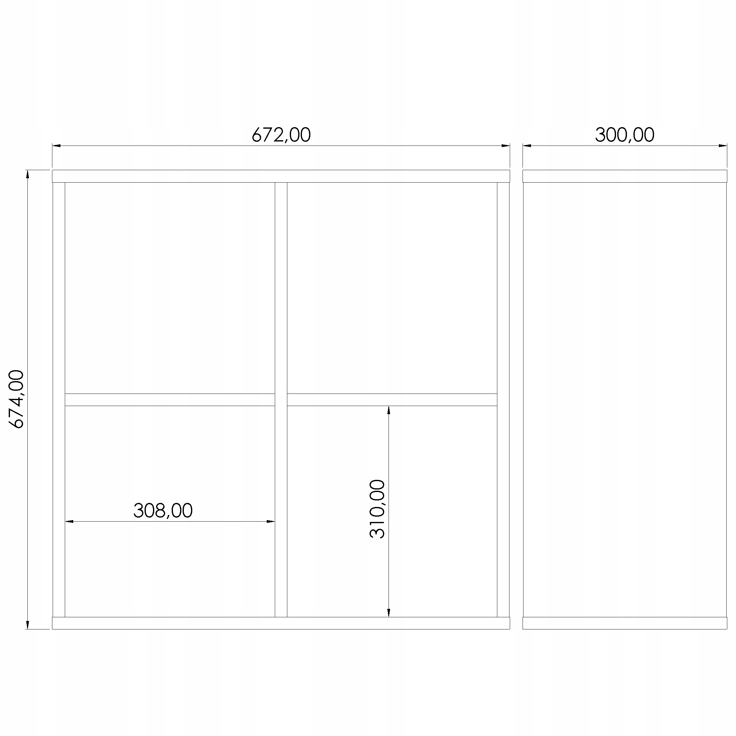 REGAŁ OTWARTY 2x2 KALAX KOSTKA IKEA SONOMA Głębokość mebla 30 cm