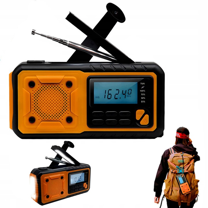 Mini Přenosné Solární Nouzové Stavební Rádio na Korbičku Baterie Powerbanky