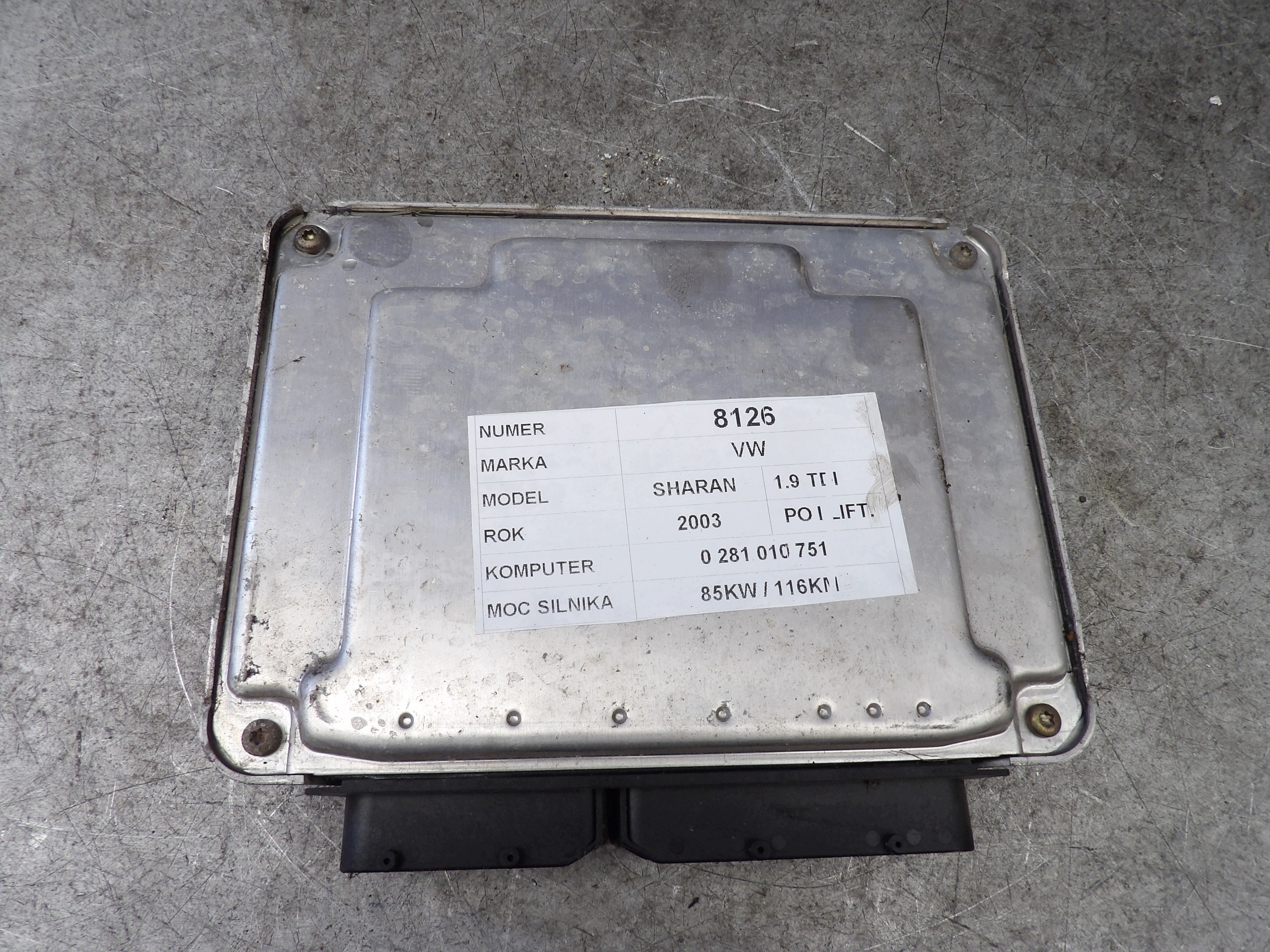 VW Sharan 1,9 tdi computer control unit