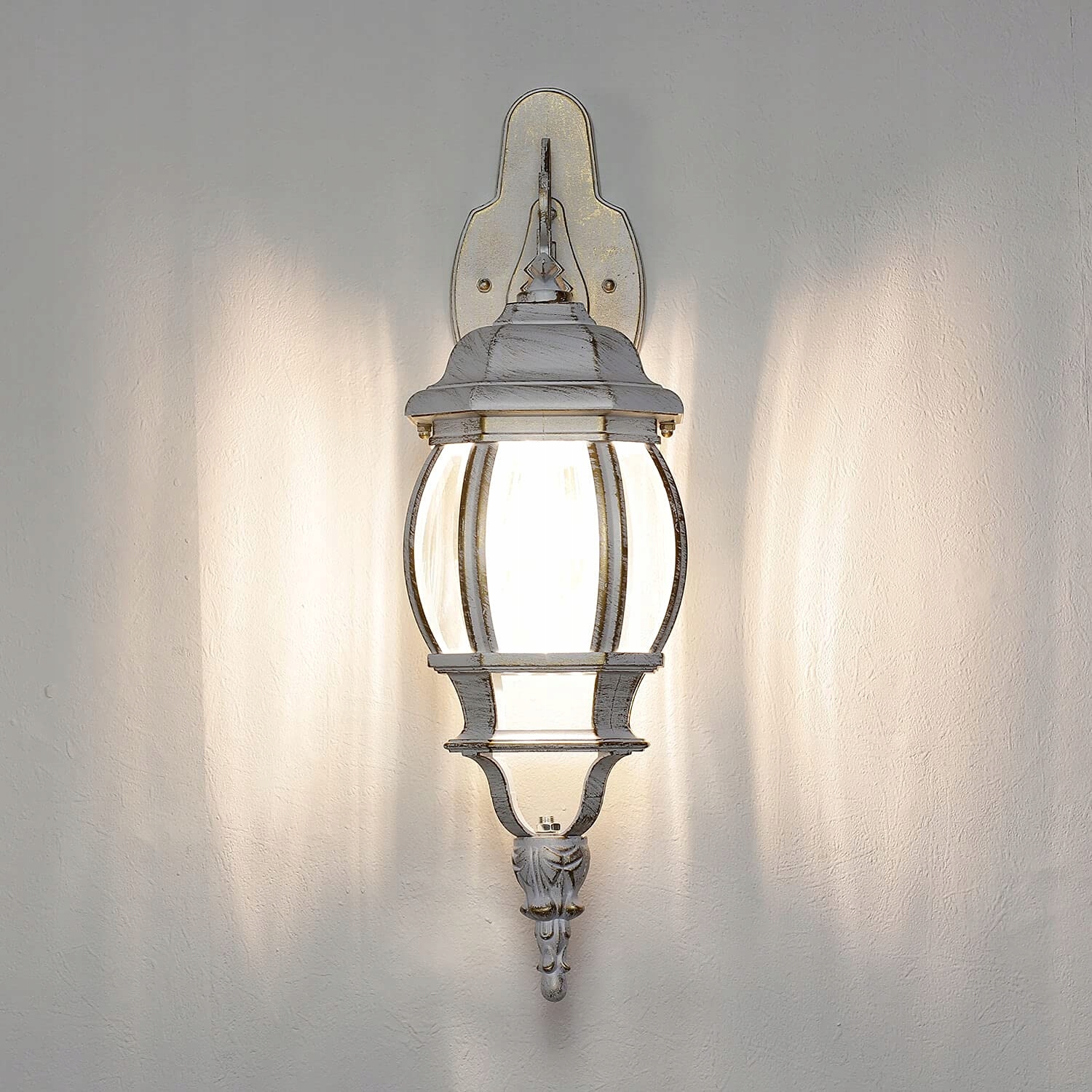 Kinkiet Zewnętrzny Vintage Biało Złoty Na Taras Balkon IP44 E27 LICHTERLEBN — miniatura 6