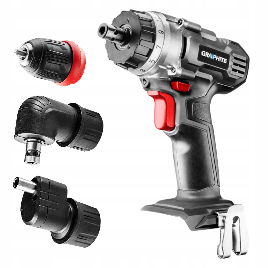 Graphite Wiertarko-wkrętarka Akumulatorowa 18V 10mm 3 Adaptery Bez Aku