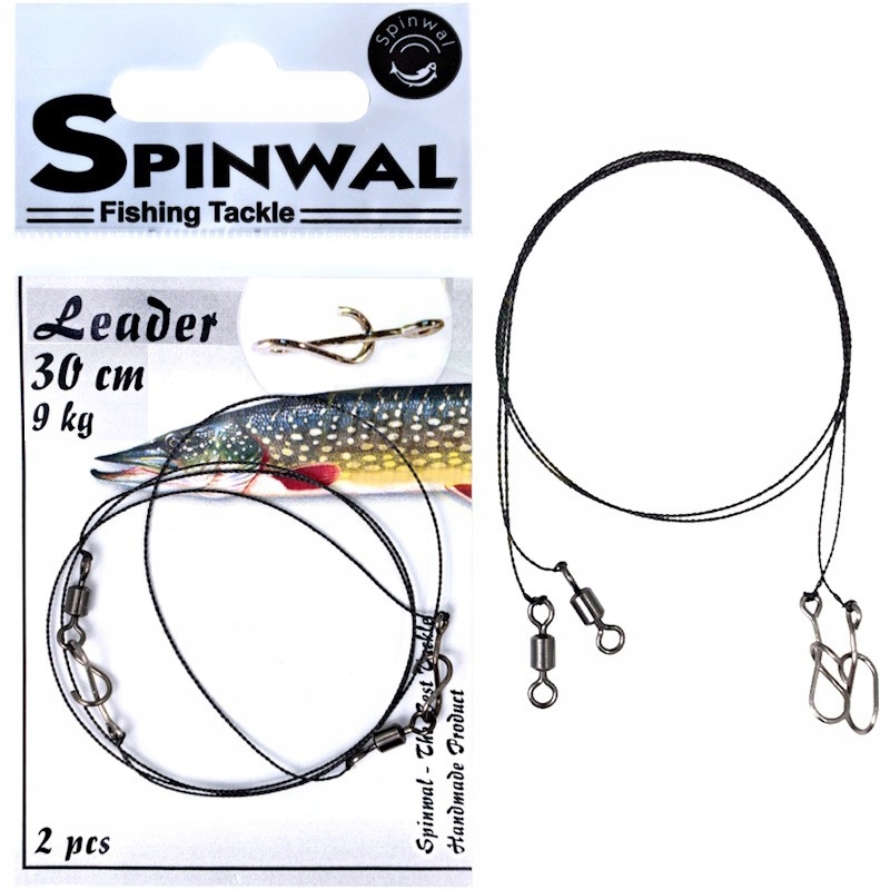 Przypon Spinningowy Spinwal Leader Wolframowy 30cm 9kg S 2szt. Na Szczupaka